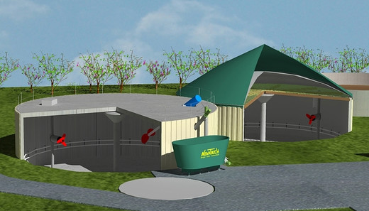 Picture detailed view of a standard biogas plant